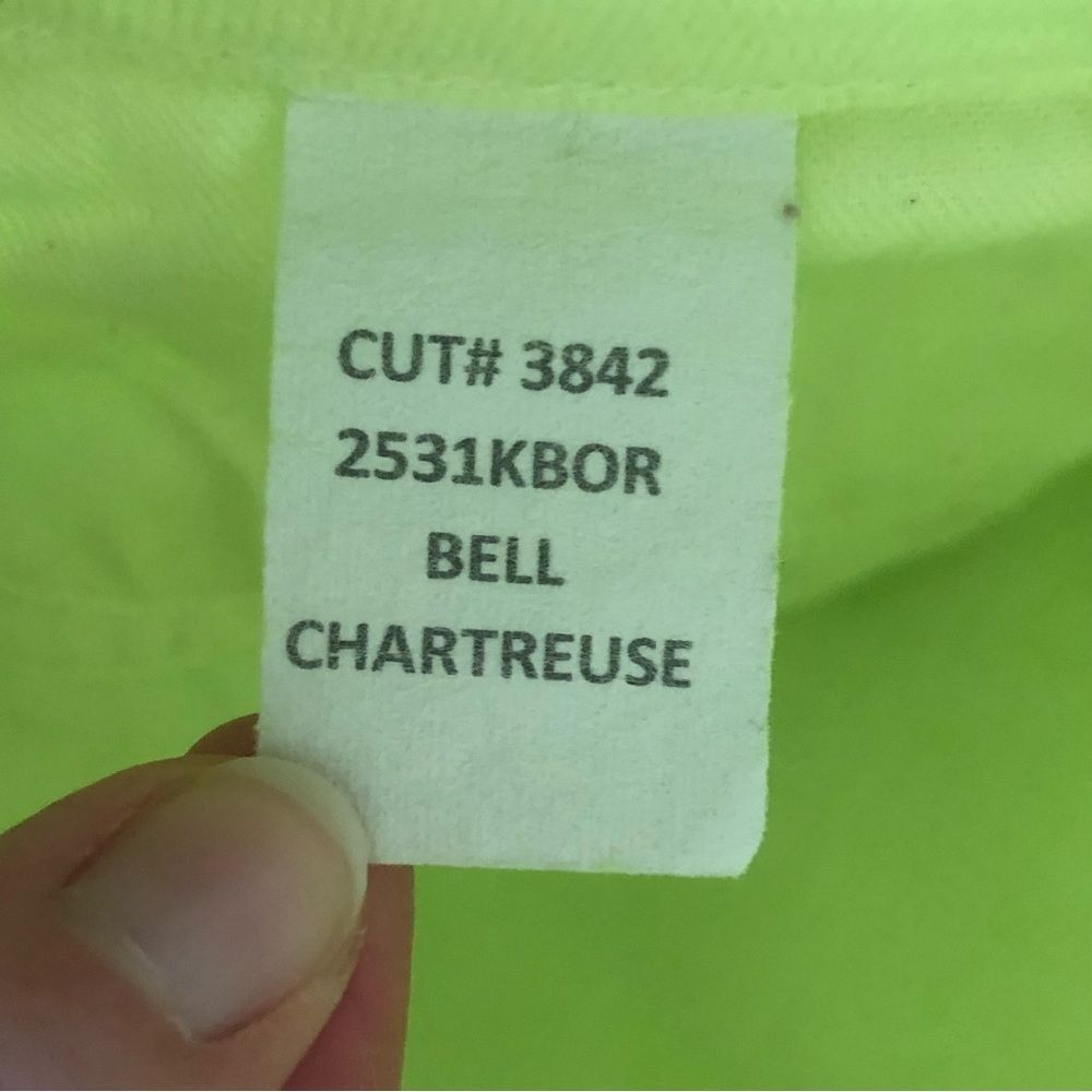 L'Agence Bell High Rise Flare Jeans Chartreuse NWT Size 25 Retro Dopamine Neon - Picture 4 of 5